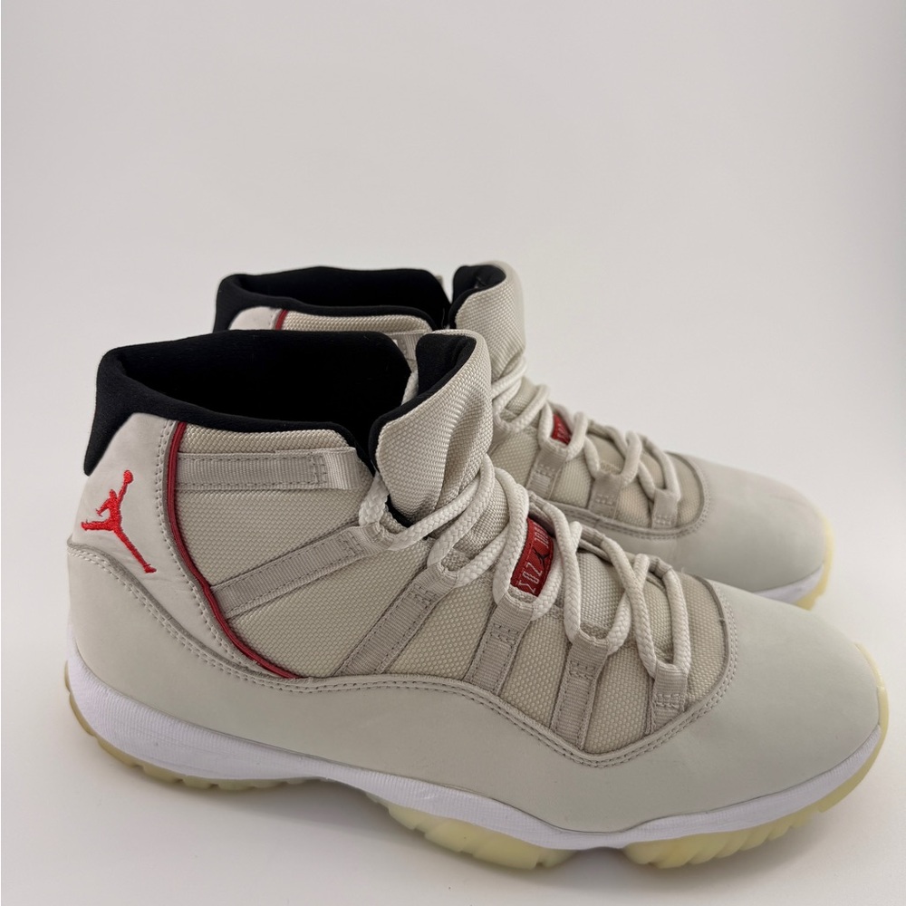 Air Jordan 11 Retro Platinum Tint Gym Red Men's Size 11 Sneakers